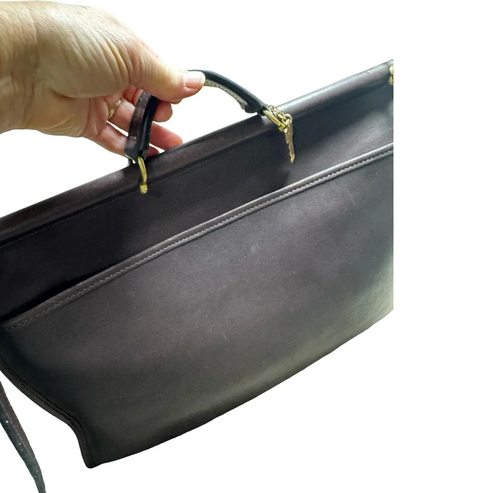 Jack Georges Vintage Brown Leather Executive Briefcase Messenger Satchel USA